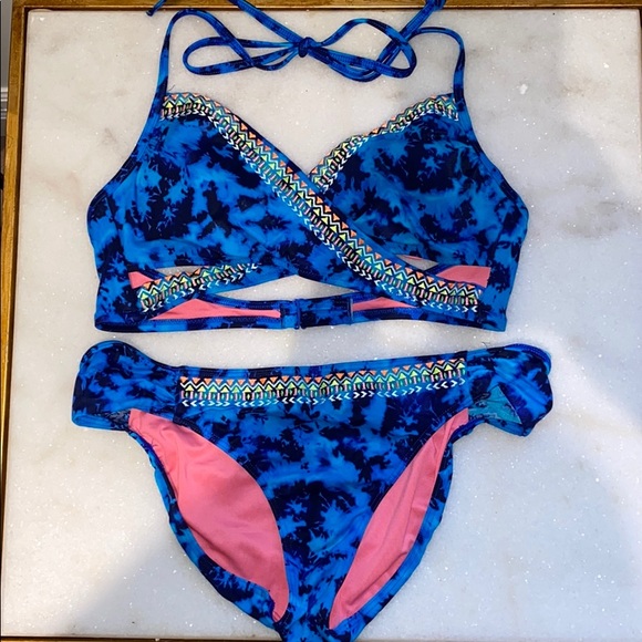 Victoria’s Secret PINK Tie Dye Embroidered Bikini